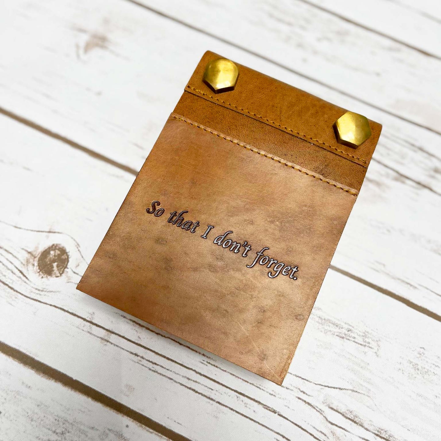 Refillable Leather Notepad - Don't Forget