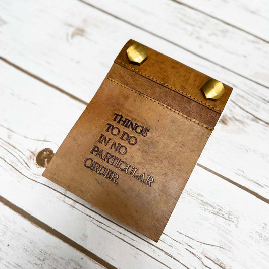 Refillable Leather Notepad - Things To Do