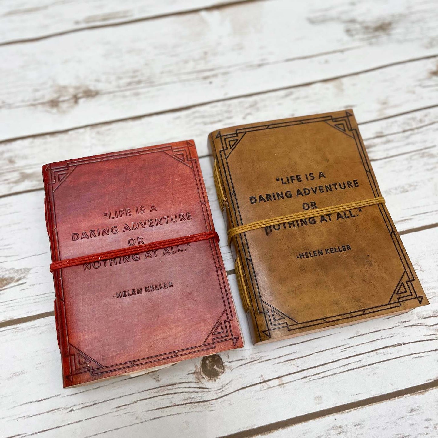 A Daring Adventure Helen Keller Quote Leather Journal - 7x5