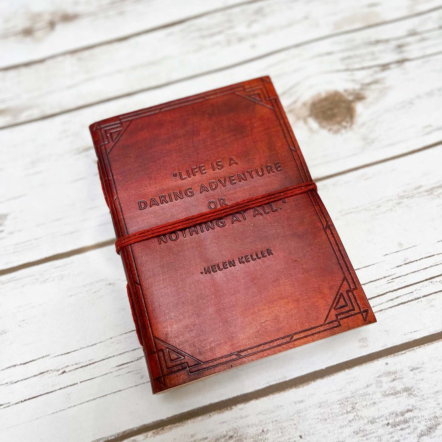 A Daring Adventure Helen Keller Quote Leather Journal - 7x5