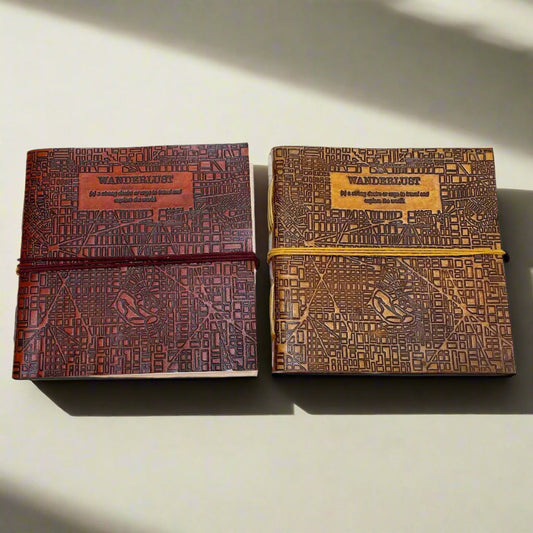 Wanderlust 7x7 Artist Handmade Leather Journal