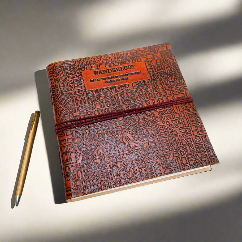 Wanderlust 7x7 Artist Handmade Leather Journal