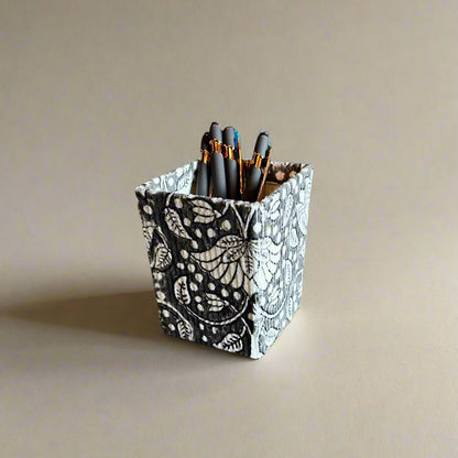 Artisan Pen & Pencil Holder - Elegant Patterned Desk Organizer Pen Cup