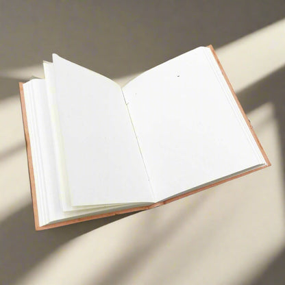 "If A Story" Handmade Leather Journal with poetic quote pressed into the cover – a quiet companion for twilight thoughts