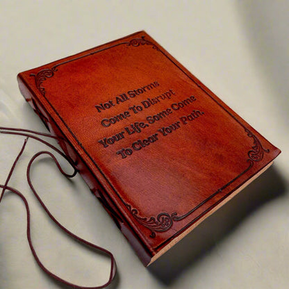 Soothi sustainable leather notebook with embossed motivational quote – ideal gift for writers and dreamers