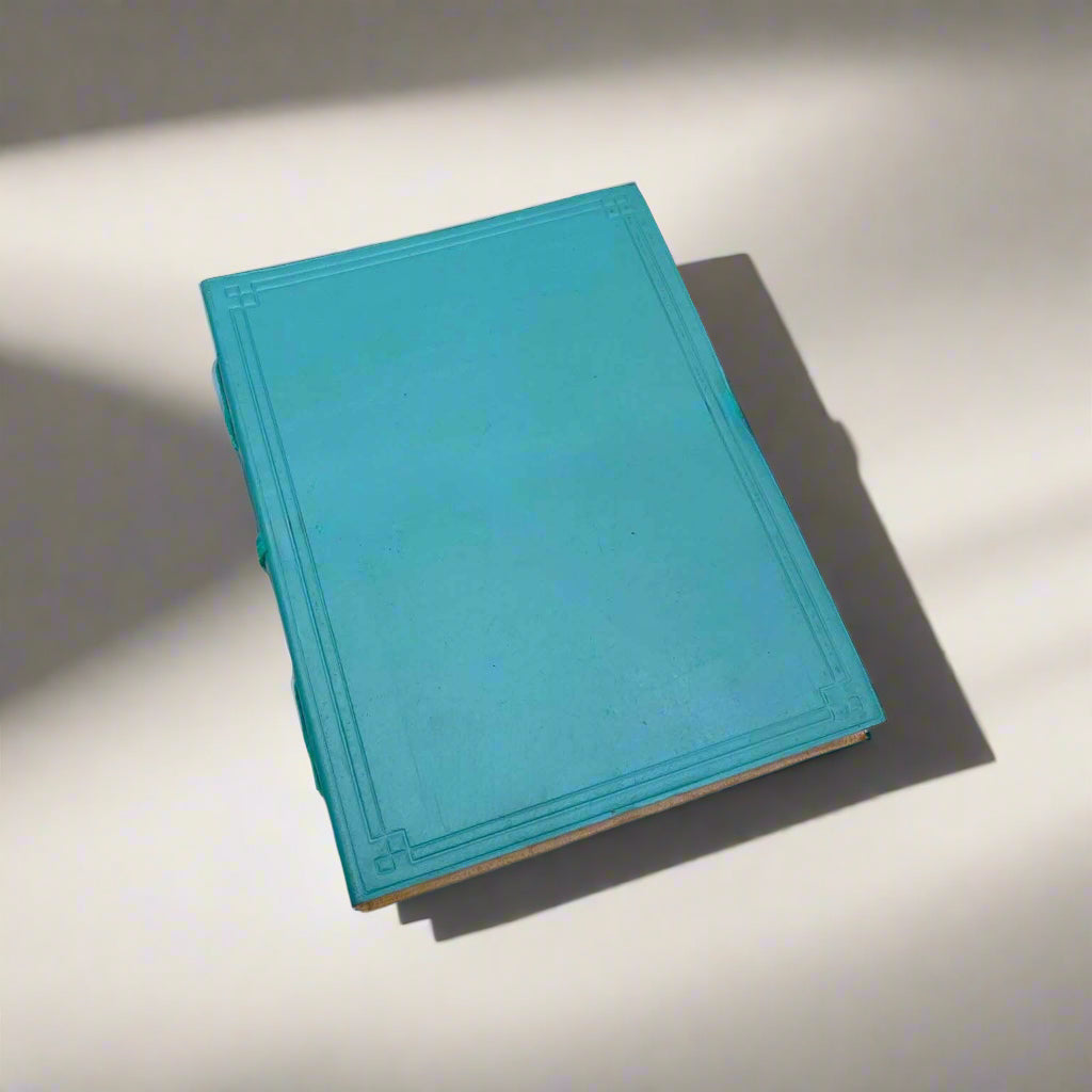 Bespoke leather journal – front cover customization available for logos, symbols, and special messages