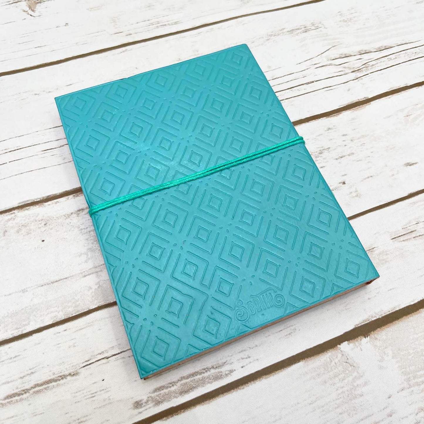 Custom Leather Journals - Lined, Blue Tone 8x6