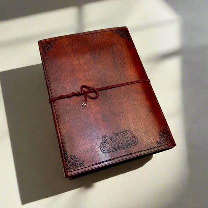 Eco-friendly leather journal with embossed quote – artisan-crafted for creative expression and soulful reflection