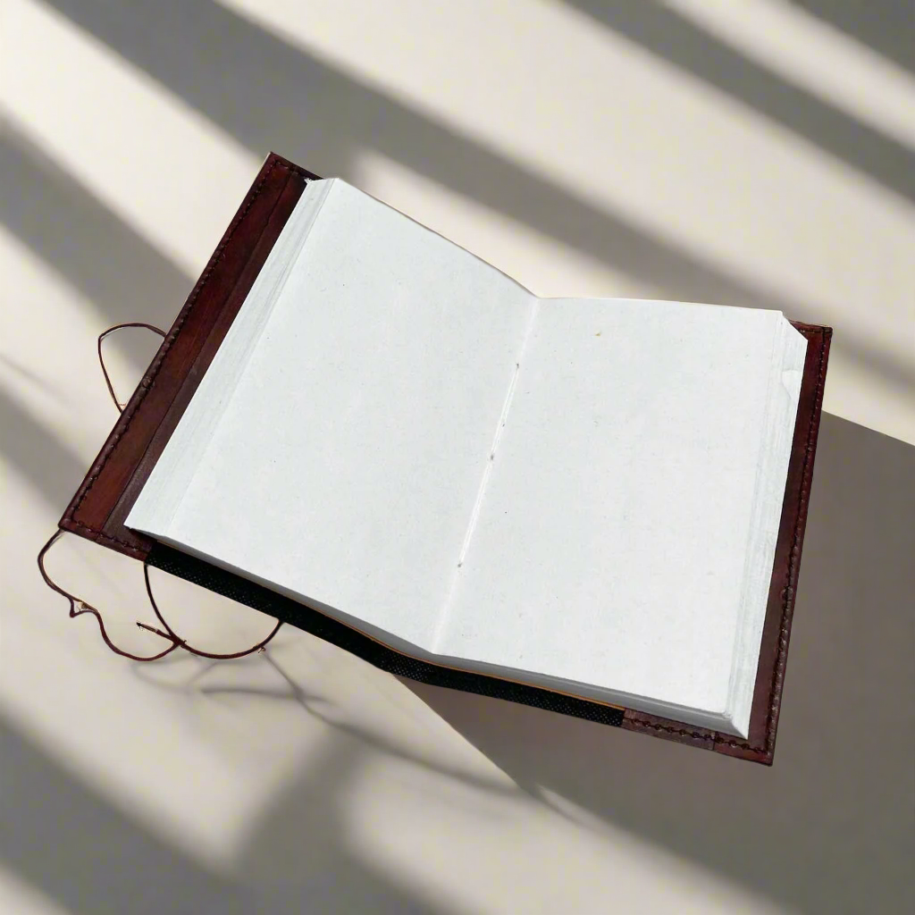Rustic leather journal with natural stones – a meaningful gift for meditation, journaling, and inner clarity