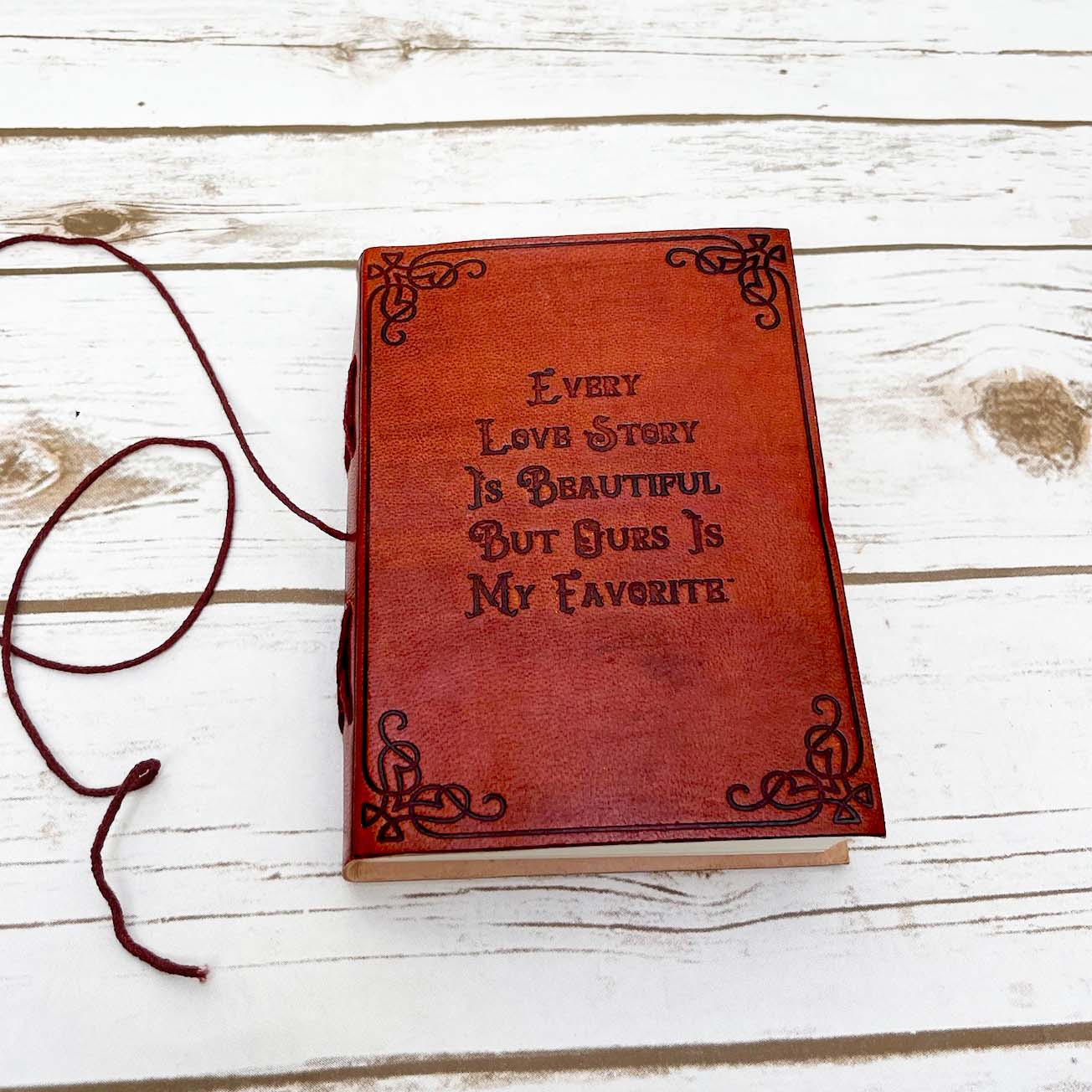 Every Love Story Is Beautiful Quote Leather Journal - 7x5