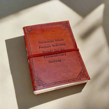 Hardships And Extraordinary Journey C.S. Lewis Quote Leather Journal - 7x5