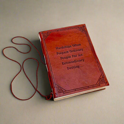 Hardships And Extraordinary Journey C.S. Lewis Quote Leather Journal - 7x5