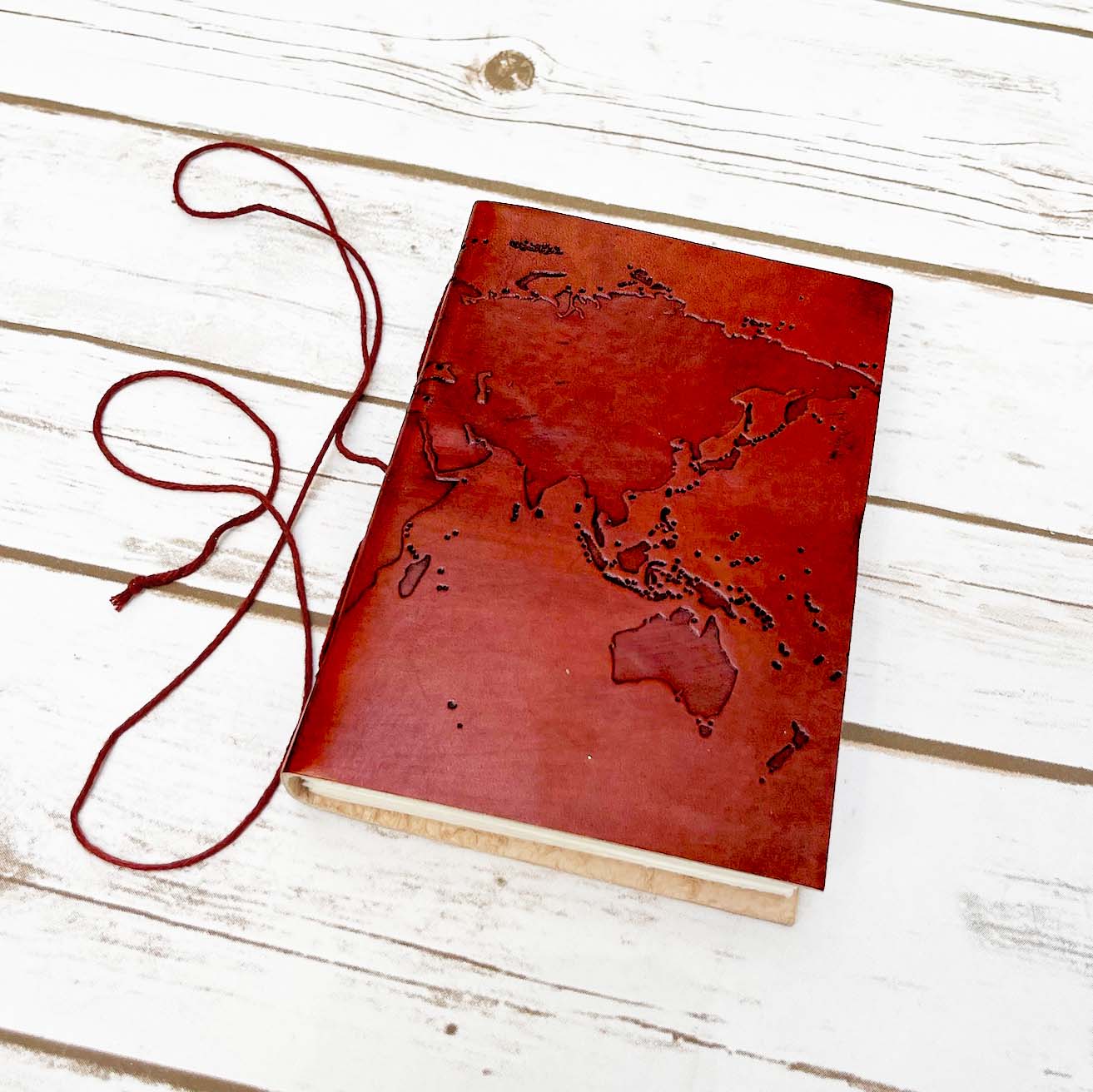 World Map 7x5 Handmade Leather Journal