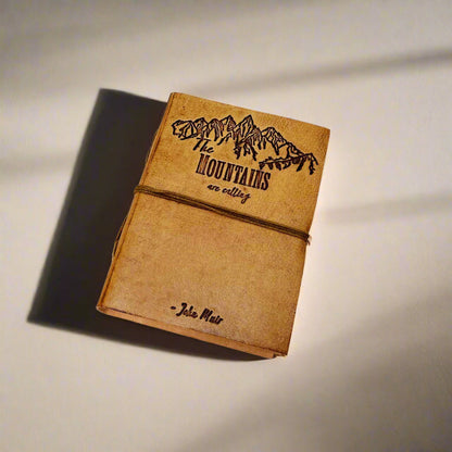 John Muir Quote Leather Journal - "The Mountains Are Calling" Adventure Diary