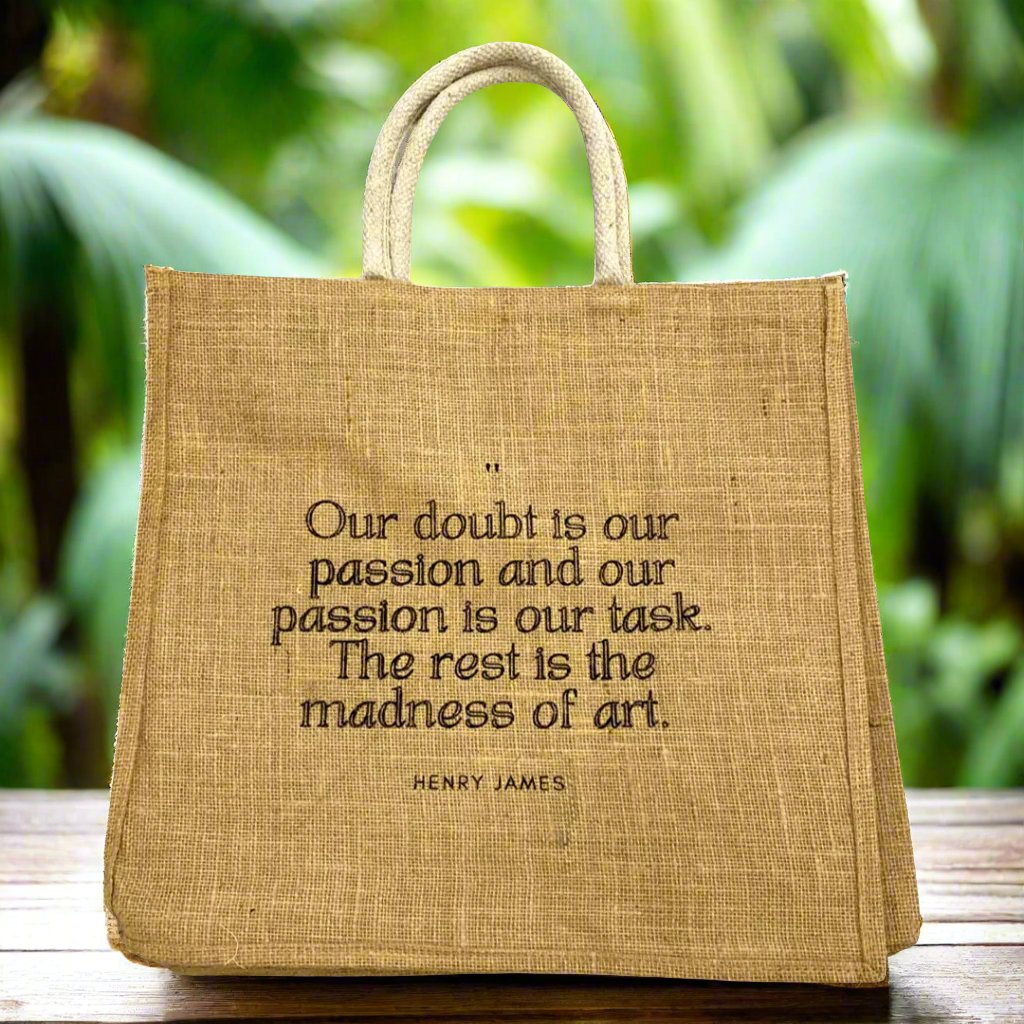 Jute Tote Bag - Henry James Quote