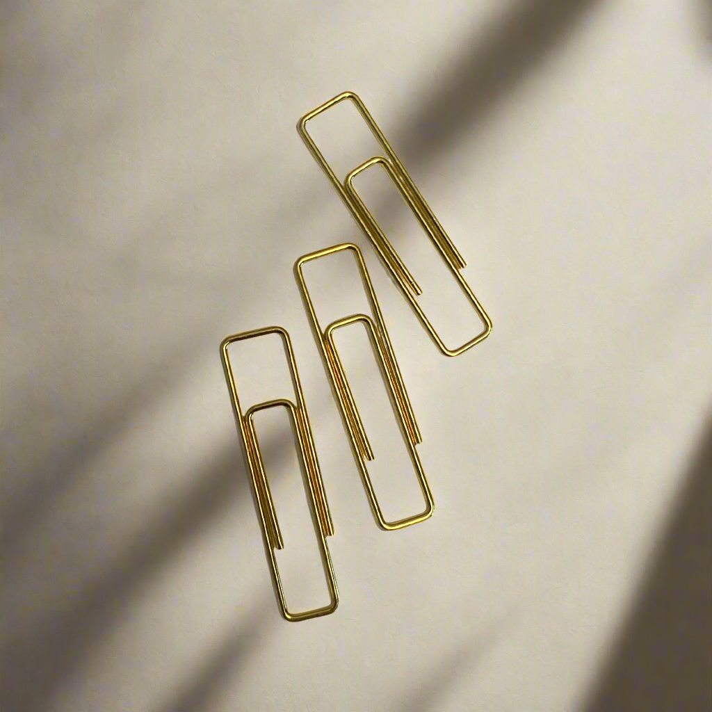 Stylish Gold Paper Clips - Unique Geometric & Decorative Designs (20 PCS)