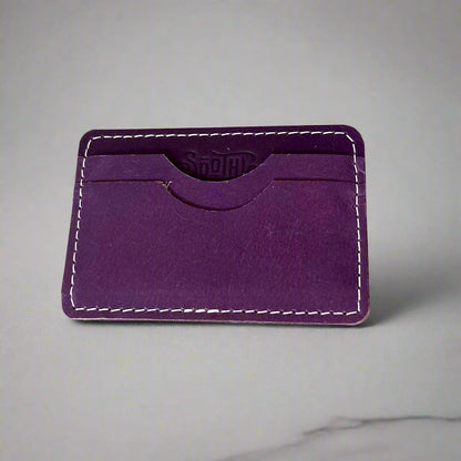 Slim Leather Card Case Wallet - Minimalist Design in Vibrant Colors