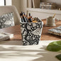 Artisan Pen & Pencil Holder - Elegant Patterned Desk Organizer Pen Cup