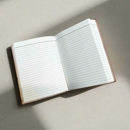 Leather journal embossed with motivational quote – handcrafted notebook for self-discovery, intention setting, or daily reflections