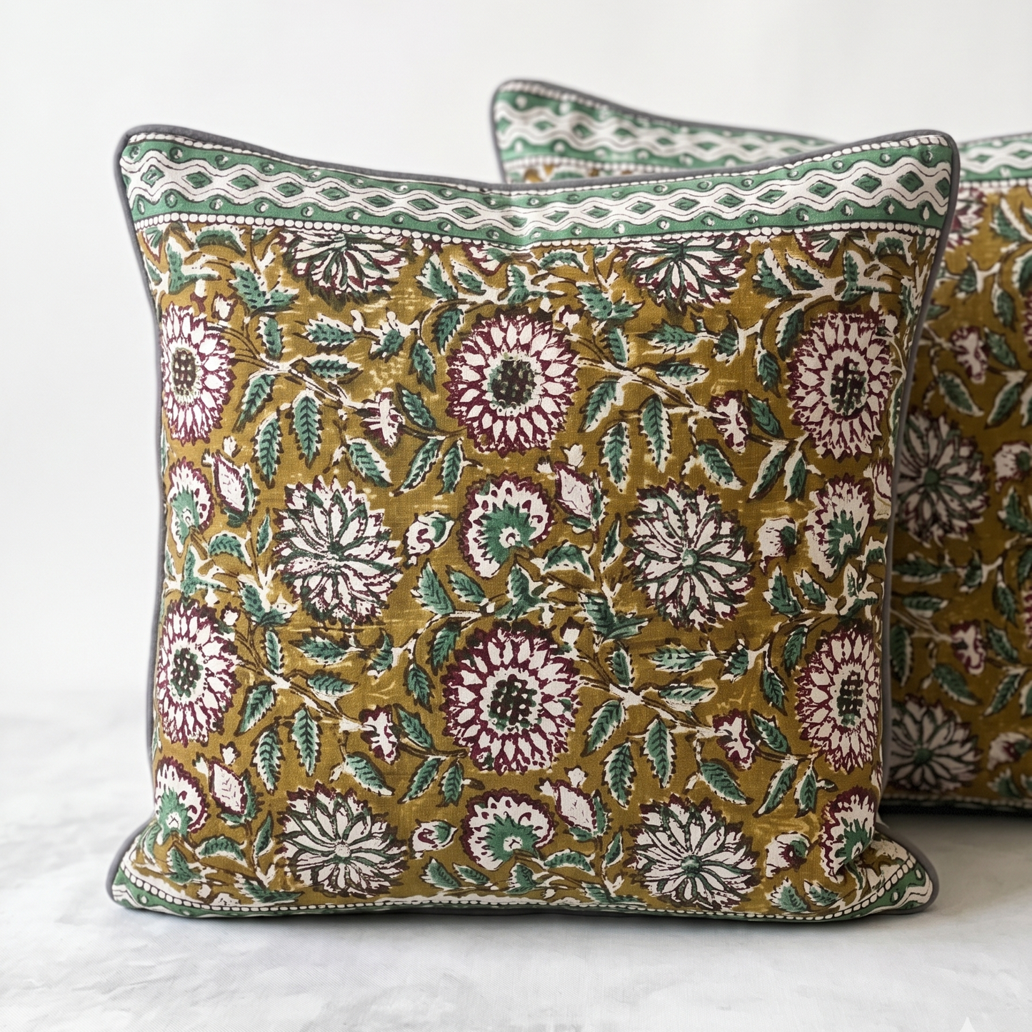 Artisan Accent Pillow Cover - Decorative Cotton Cushion  Cover (20x20) for Office Chair
