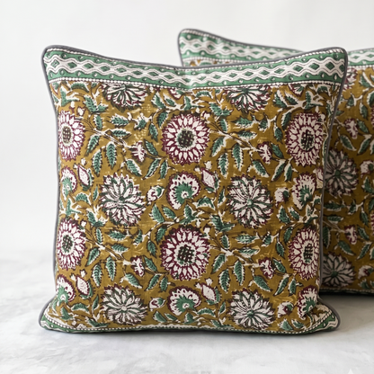 Artisan Accent Pillow Cover - Decorative Cotton Cushion  Cover (20x20) for Office Chair