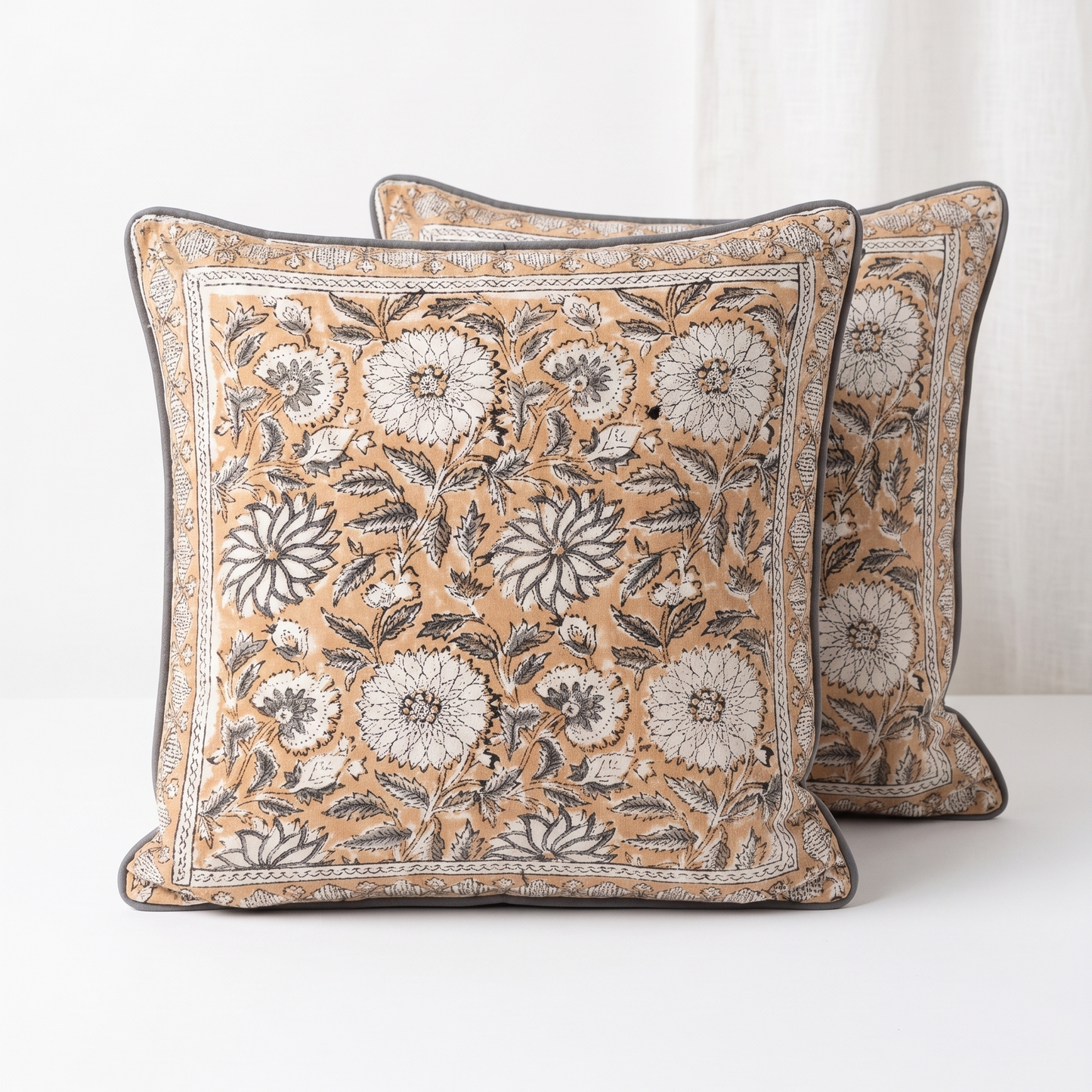 Artisan Accent Pillow Cover - Decorative Cotton Cushion  Cover (20x20) for Office Chair