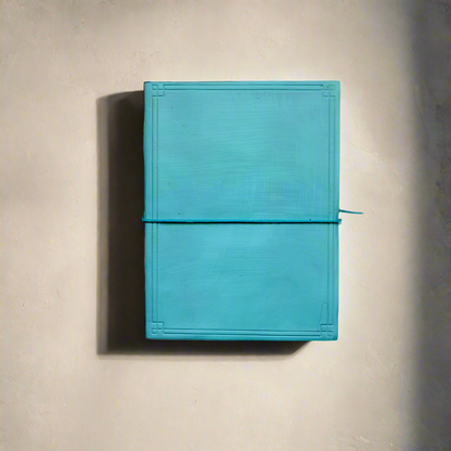 Bespoke leather journal – front cover customization available for logos, symbols, and special messages