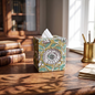 Artisan Tissue Box Cover - Decorative Patterned Fabric Facial Tissue Holder