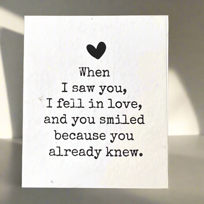 You Smiled - Plantable Card