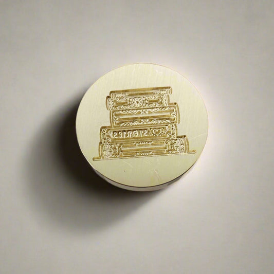 Stack of Books Wax Seal Stamp - Literary Design for Readers & Writers