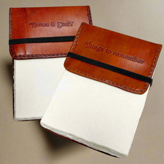 Brown Flap Refillable Leather Notepad