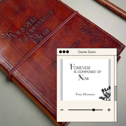Quote-embossed leather diary – sustainable and thoughtful gift for writers, artists, and seekers of clarity