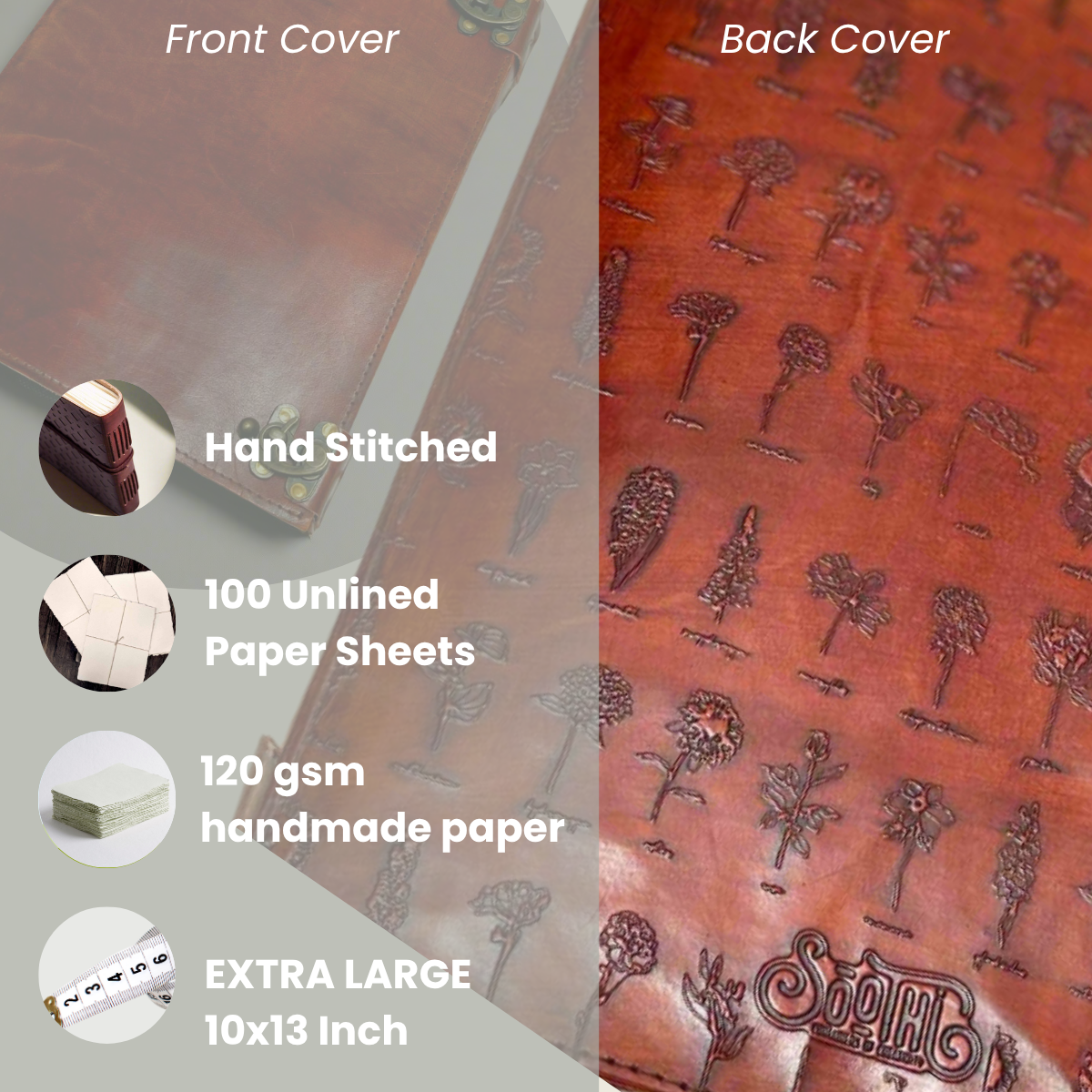 Floral-embossed leather notebook – perfect for garden lovers, creatives, and dreamers