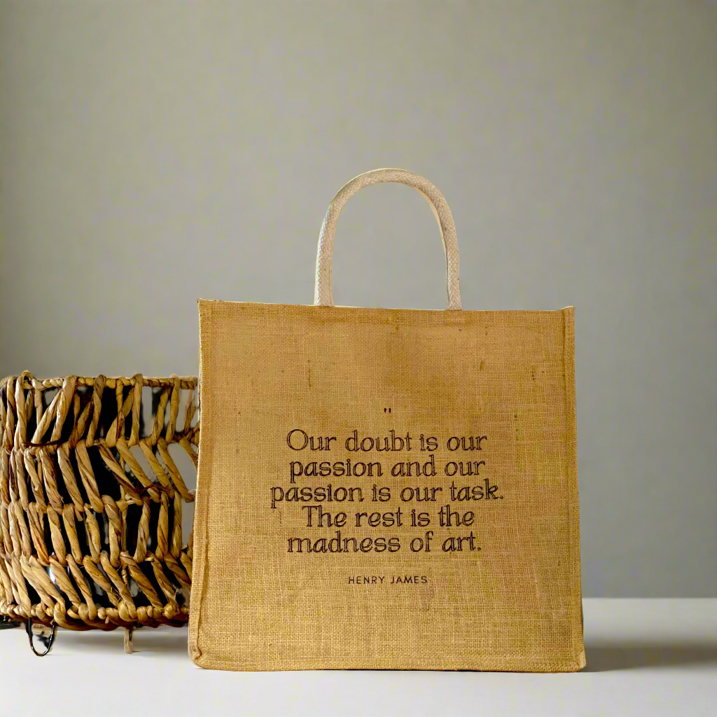 Jute Tote Bag - Henry James Quote