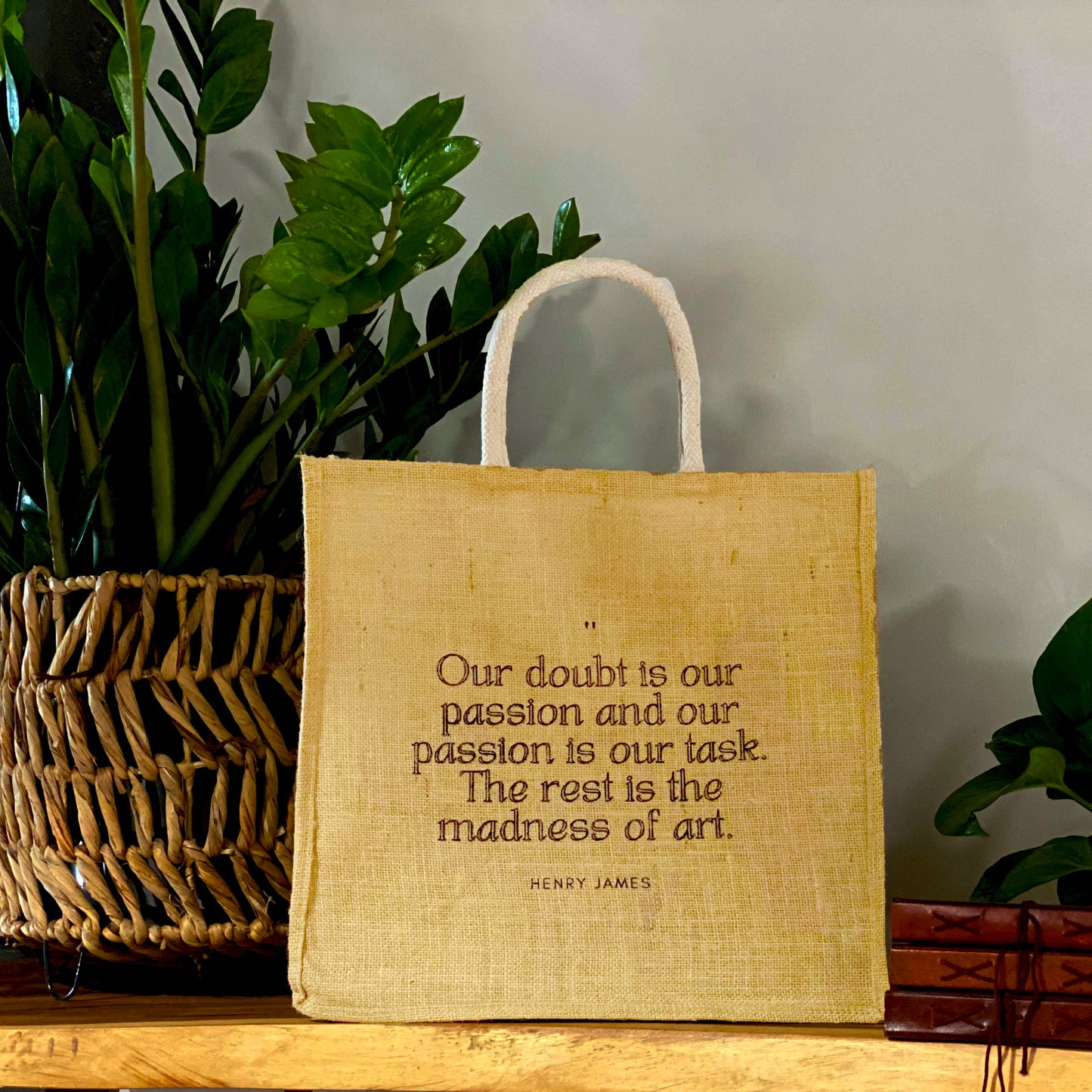 Jute Tote Bag - Henry James Quote