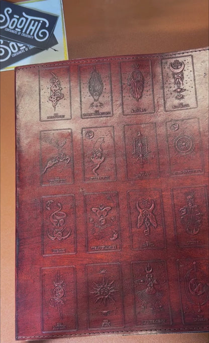 Celestial tarot-themed journal – mystical, handcrafted notebook for spiritual journaling, divination notes, and moon magic