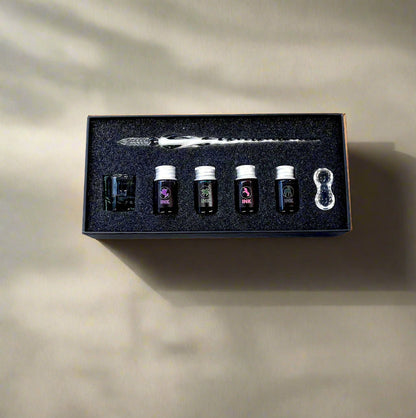 Hand-Blown Glass Dip Pen Set - Elegant Calligraphy & Writing