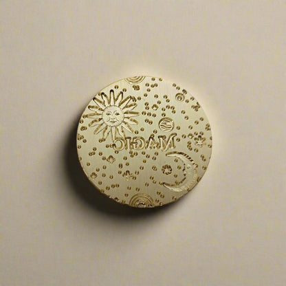 Soothi moon & stars gold wax seal stamp – perfect for adding celestial charm to journals, gifts, and invitations