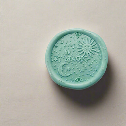 Soothi moon & stars gold wax seal stamp – perfect for adding celestial charm to journals, gifts, and invitations