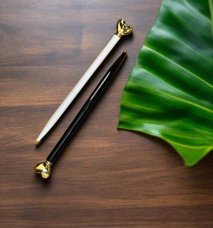 Minimalist cute pen with heart shape – sleek, durable, and refillable for zero-waste writing