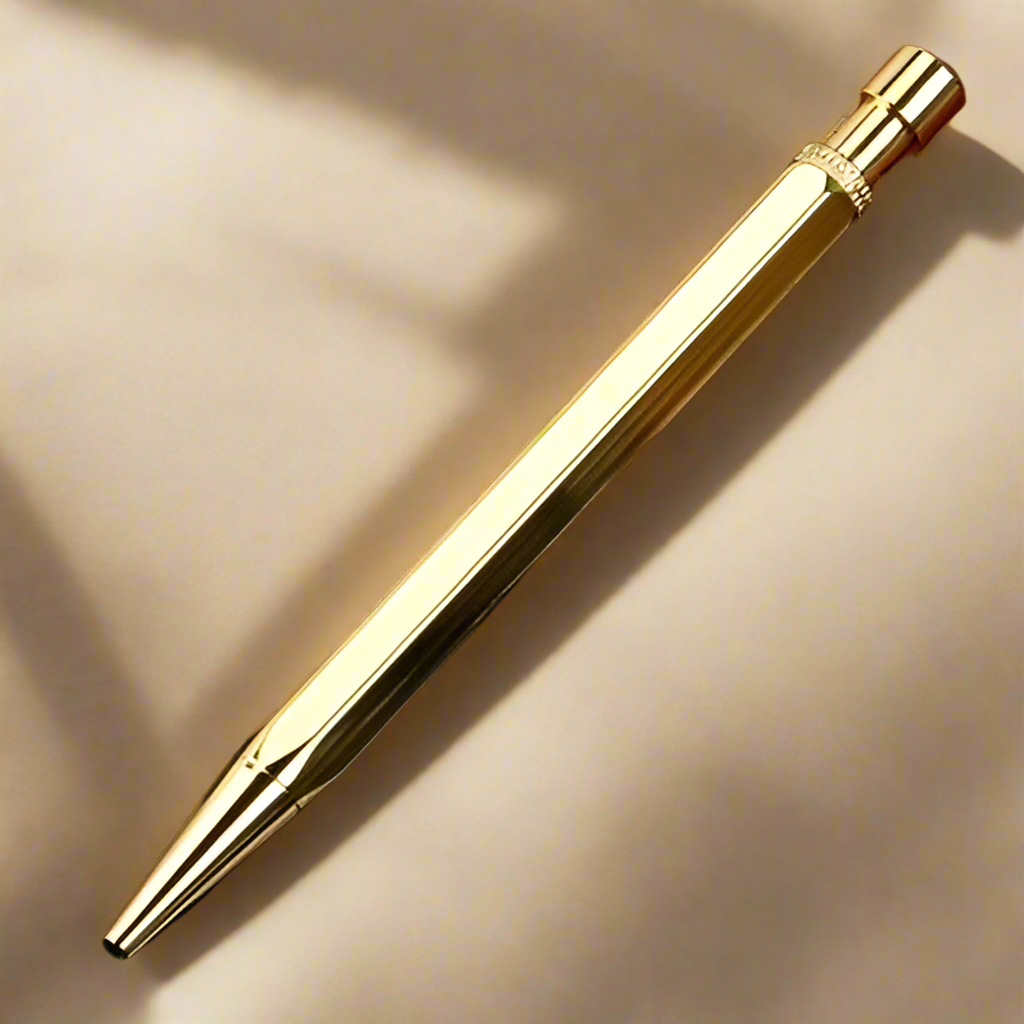 Soothi elegant retractable brass pen – metallic gold and silver for a refined writing experience