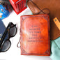 Artisan leather notebook with quote “Another Adventure” – made for explorers, travelers and goal setters
