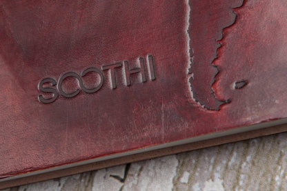 Vintage-style world map in extra large leather journal – ideal gift for travelers, writers, and geography lovers