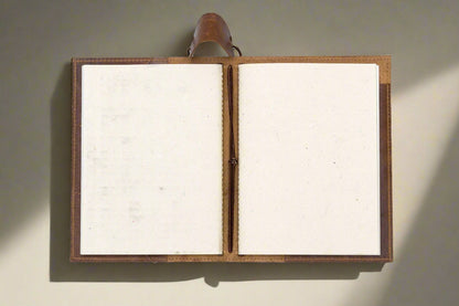 Custom leather-bound journal – design your own front cover for weddings, milestones, or creative keepsakes