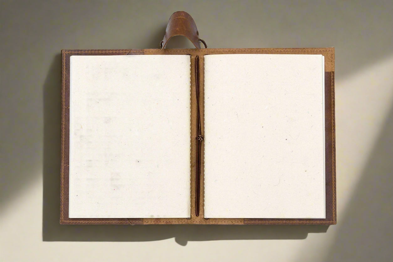 Custom leather-bound journal – design your own front cover for weddings, milestones, or creative keepsakes