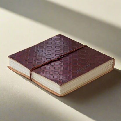 Leather journal embossed with compass – handcrafted travel-inspired journal for adventurers, writers, and seekers of direction