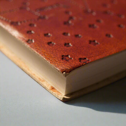 Eco-friendly brown leather-bound journal with inspirational quote – handcrafted gift for loved ones, perfect for birthdays or anniversaries