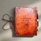 "If A Story" Handmade Leather Journal with poetic quote pressed into the cover – a quiet companion for twilight thoughts