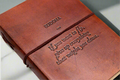 Buddha Quote Handmade Leather Journal - Leather Journals By Soothi
