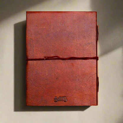 Artisan leather journal with poetic quote embossed – sustainable notebook for mindful writing and creative flow